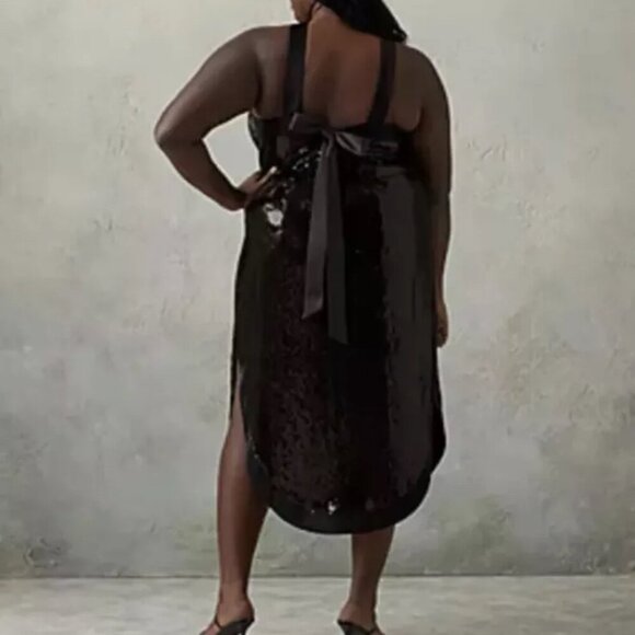 Prabal Gurung x JCP NWT black sequin dress back tie size 3X L8 - Picture 3 of 10